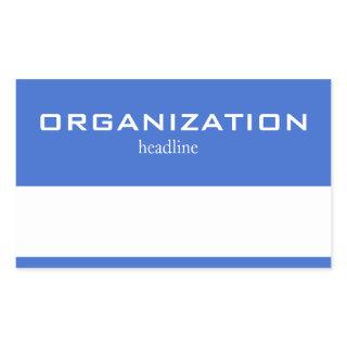 Solid Bright Blue White Headline Name Tag Labels