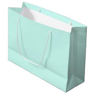 Solid cameo green mint soft turquoise large gift bag