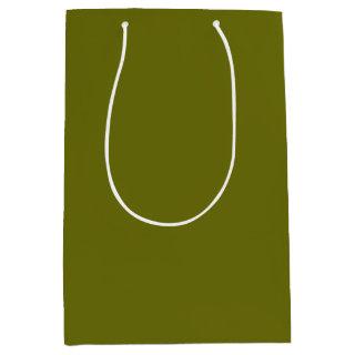 Solid color olive green medium gift bag
