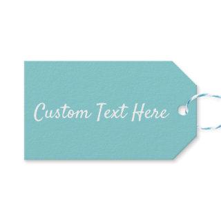 Solid color plain Aqua Splash blue Gift Tags