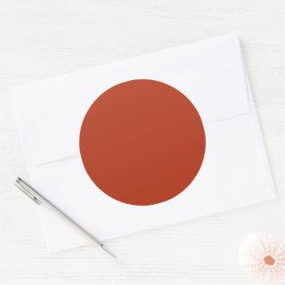 Solid color plain burnt orange red classic round sticker