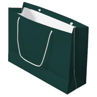 Solid color plain dark emerald green large gift bag