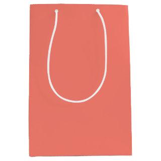 Solid color salmon coral medium gift bag