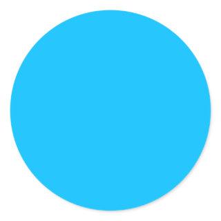 Solid Deep Sky Blue Modern Stylish Classic Round Sticker