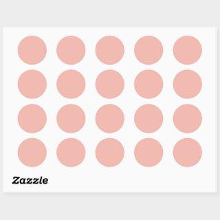 Solid light salmon pale red classic round sticker