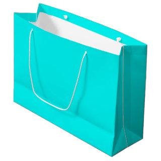 Solid neon bright aqua large gift bag