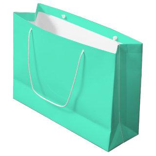 Solid neon mint cyan green large gift bag