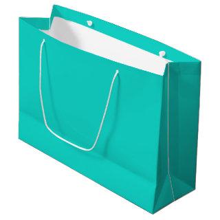 Solid plain bright turquoise large gift bag