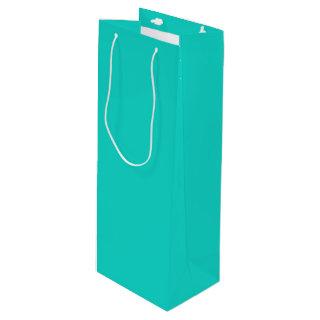 Solid plain bright turquoise wine gift bag