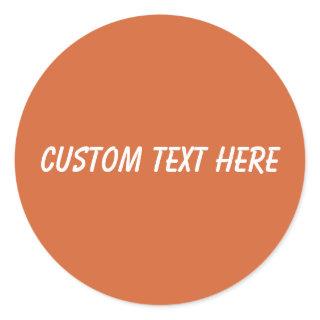 Solid plain harvest pumpkin orange classic round sticker