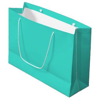 Solid turquoise aquamarine blue large gift bag