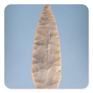 Solutrean 'laurel leaf' blade, found at Volgu, Square Sticker