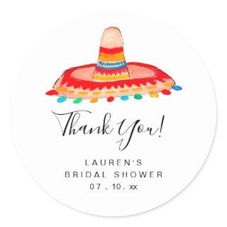 Sombrero Thank You Bridal Fiesta  Classic Round Sticker