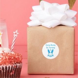 Some Bunny Is Turning One Birthday Classic Round Sticker
