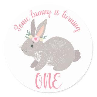 Some Bunny is turning One! Classic Round Sticker
