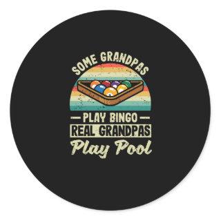 Some grandfathers play bingo pool billiards classic round sticker