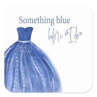 Something Blue Before I Do Dress Bridal Shower Square Sticker