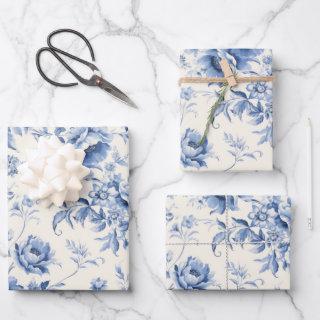 Something Blue Floral French Toile Chinoiserie  Sheets