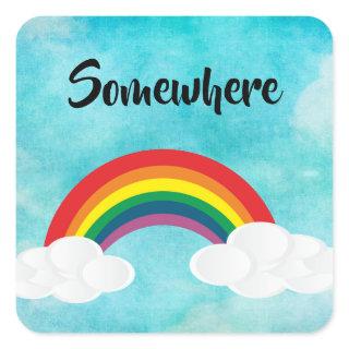 Somewhere Square Sticker