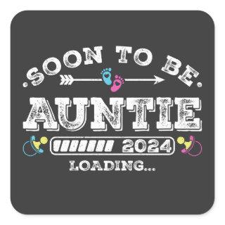 Soon to Be Auntie 2024 Loading Square Sticker