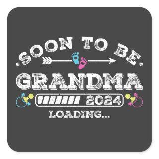 Soon to Be Grandma 2024 Loading Square Sticker