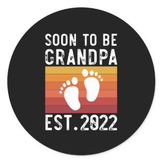 Soon To Be Grandpa Est 2022 Grandpa Funny Gift Classic Round Sticker