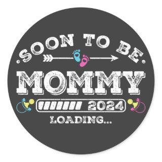 Soon to Be Mommy 2024 Loading Classic Round Sticker