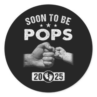 Soon To Be Pops Est 2025 Fathers Day First Time Ne Classic Round Sticker