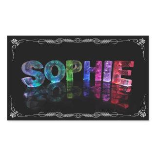 Sophie  - The Name Sophie in 3D Lights (Photograph Rectangular Sticker