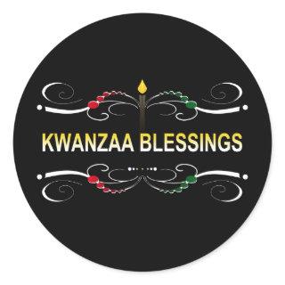 sophisticated kwanzaa blessings classic round sticker