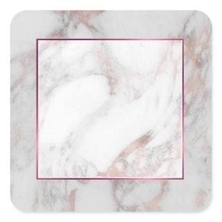 Sophisticated Rose Gold Marble Blank Template Square Sticker