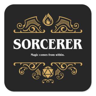 Sorcerer Class Tabletop RPG Gaming Square Sticker