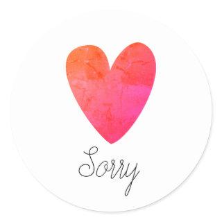 Sorry Classic Round Sticker