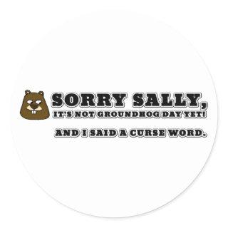 Sorry Sally, not groundhog day, and I cursed Classic Round Sticker
