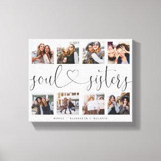 Soul Sisters Script Gift For Friends Photo Collage Canvas Print