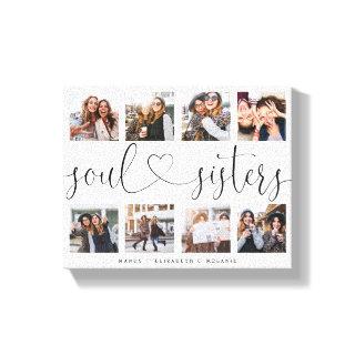 Soul Sisters Script Gift For Friends Photo Collage Canvas Print