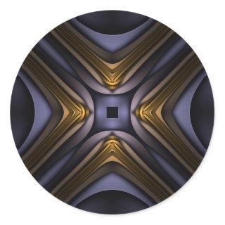 Soul's Essence Blue and Gold Abstract Classic Round Sticker