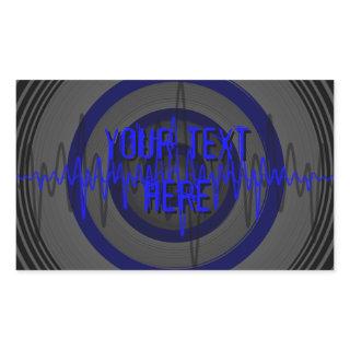 Sound Blue Dark 'Your Text' sticker rectangle