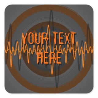 Sound Orange Dark 'Your Text' sticker square