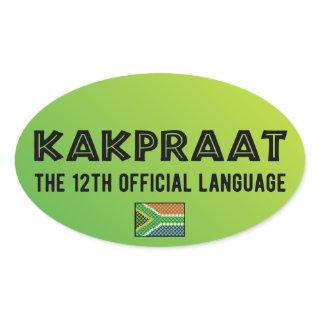 South Africa KakPraat Funny 12th Official Language Oval Sticker