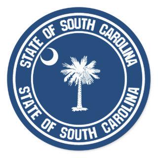 South Carolina Round Emblem Classic Round Sticker