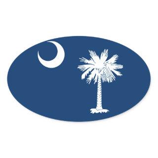 South Carolina State Flag Design Decor Oval Sticker