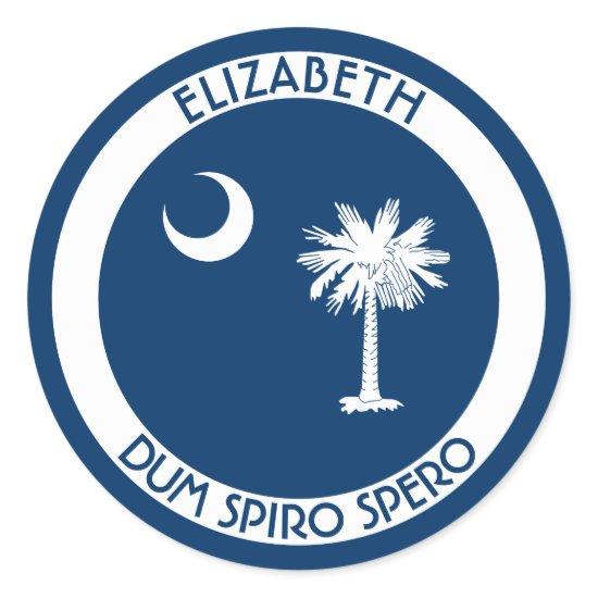 South Carolina The Palmetto State Personal Flag Classic Round Sticker
