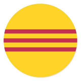 South Vietnamese Flag - Vietnam Cờ vàng ba sọc đỏ Classic Round Sticker