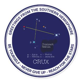 Southern Hemisphere Constellation Crux Classic Round Sticker