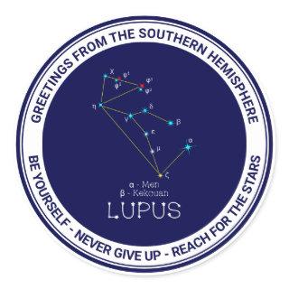 Southern Hemisphere Constellation Lupus Classic Round Sticker