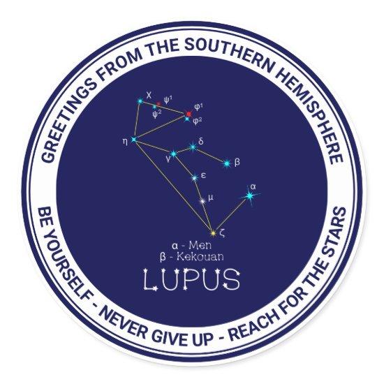 Southern Hemisphere Constellation Lupus Classic Round Sticker
