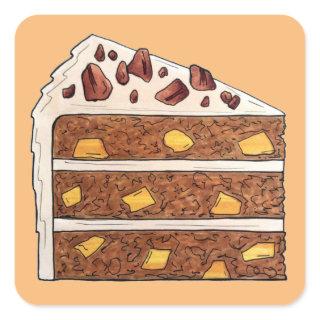 Southern Hummingbird Layer Cake Slice Dessert Square Sticker