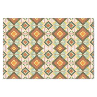 Southwest Retro Pop Art Diamonds Pattern Tissue Paper