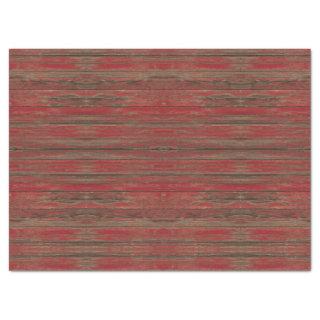 Southwest Rustic Weathered Red Painted Wood Design Tissue Paper